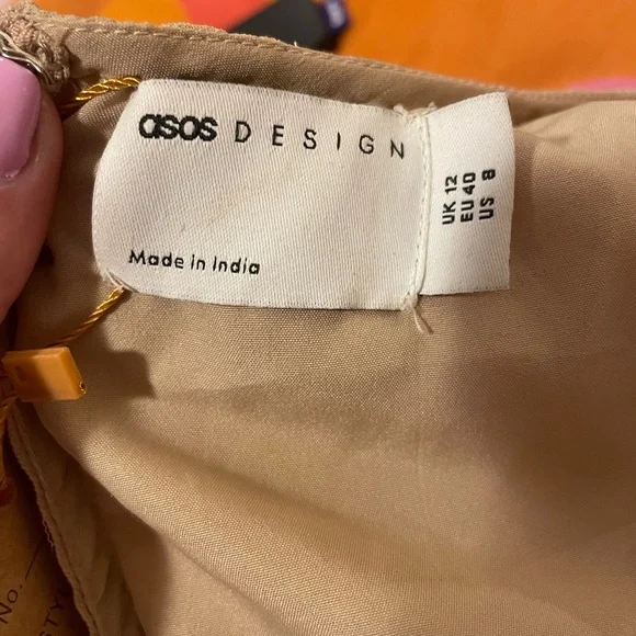 ASOS Elegant Beige Fringe Dress - Picture 2 of 5